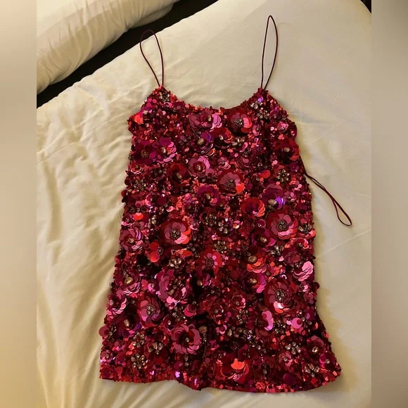 LoveShackFancy Rutherford Dress in Rouge Poppy NWT - Picture 3 of 9